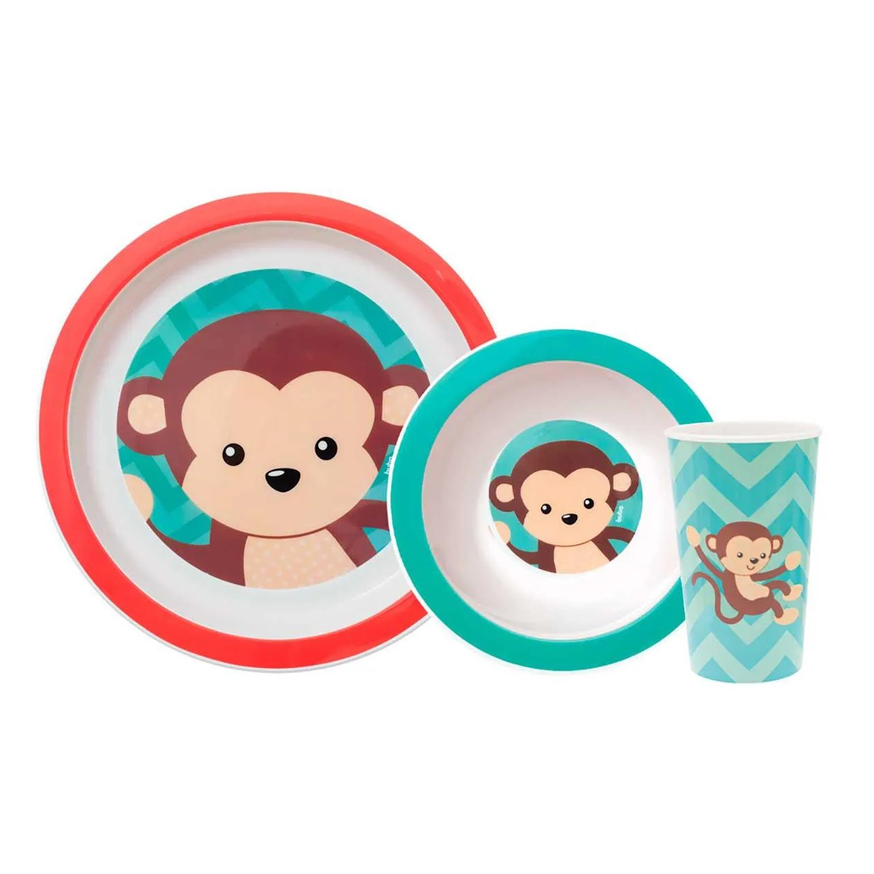 Kit Refeição Buba Baby Animal Fun Macaco com 1 unidade