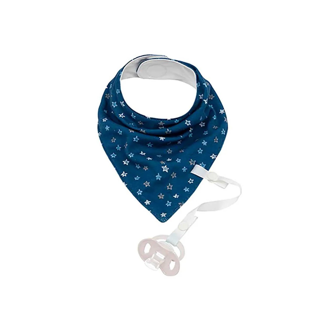 Bandana com Prendedor de Chupeta Buba Baby Star Azul 1 unidade