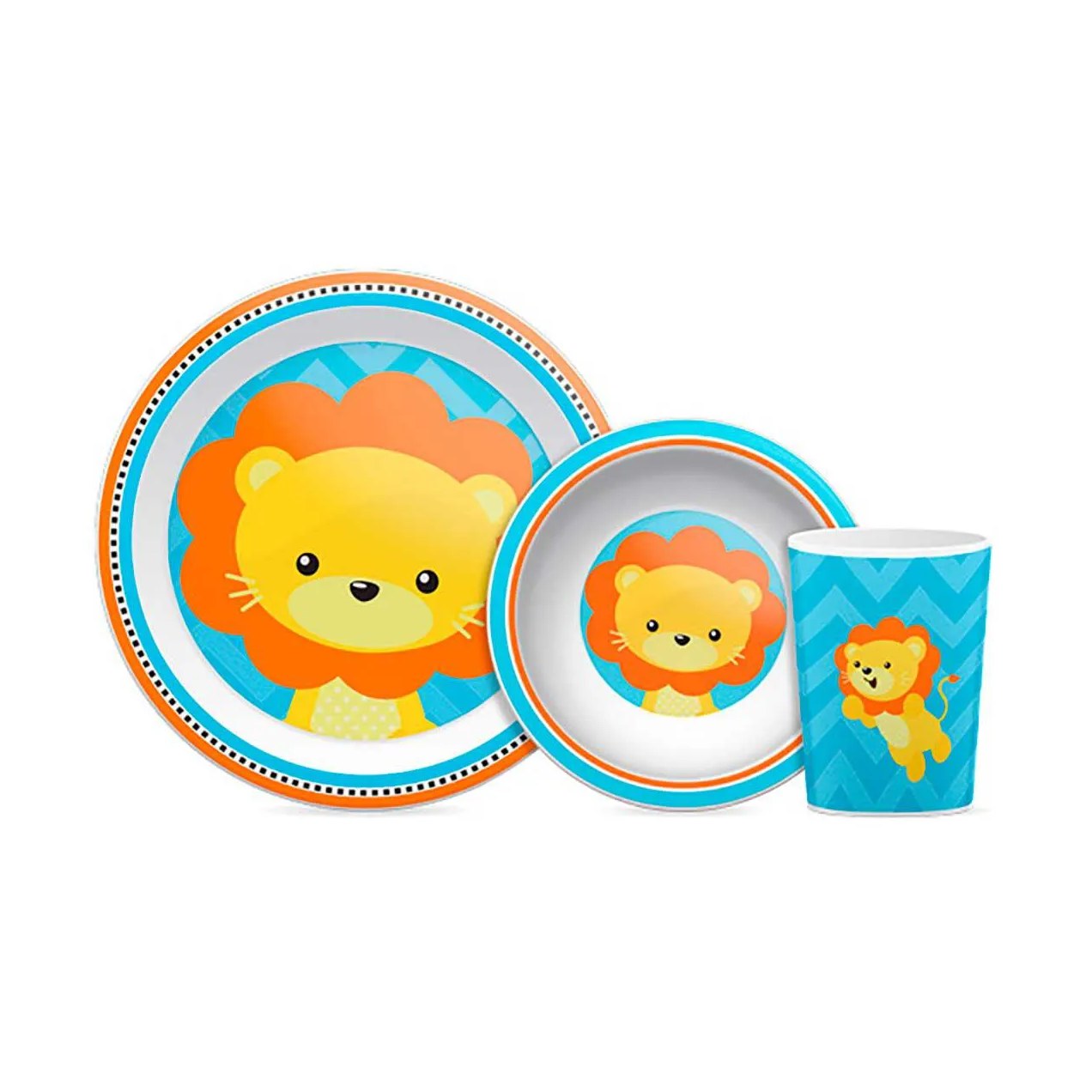 Kit Refeição Buba Baby Animal Fun Leão com 1 unidade