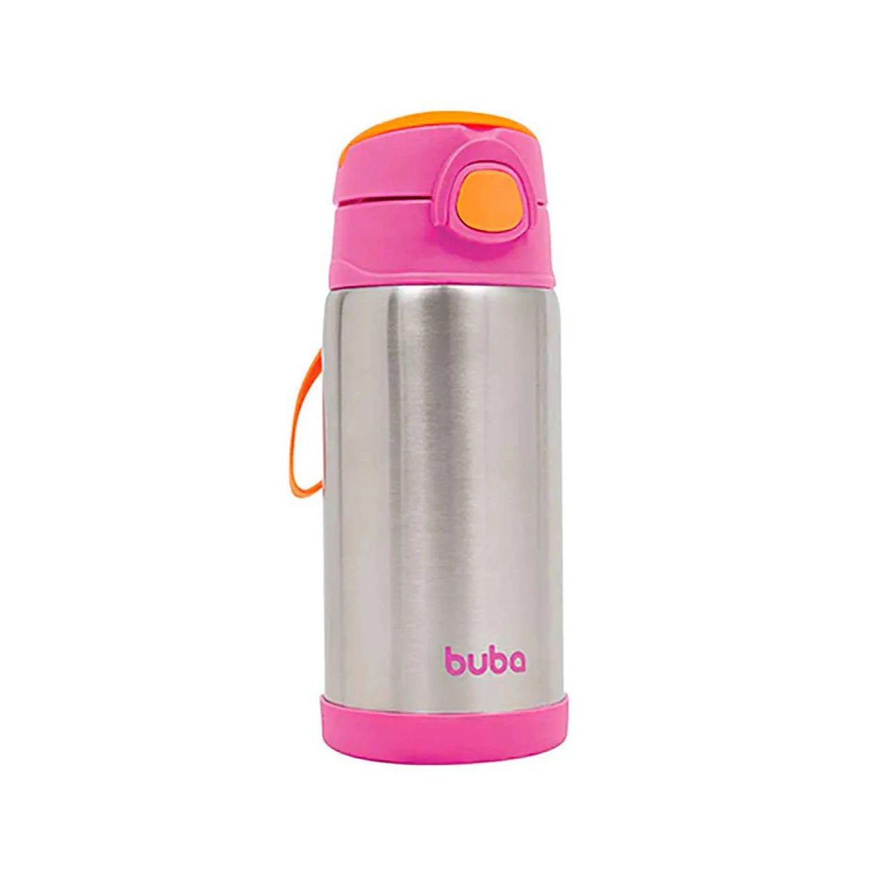 Garrafa Térmica Buba Baby Parede Dupla com Canudo Rosa 400ml