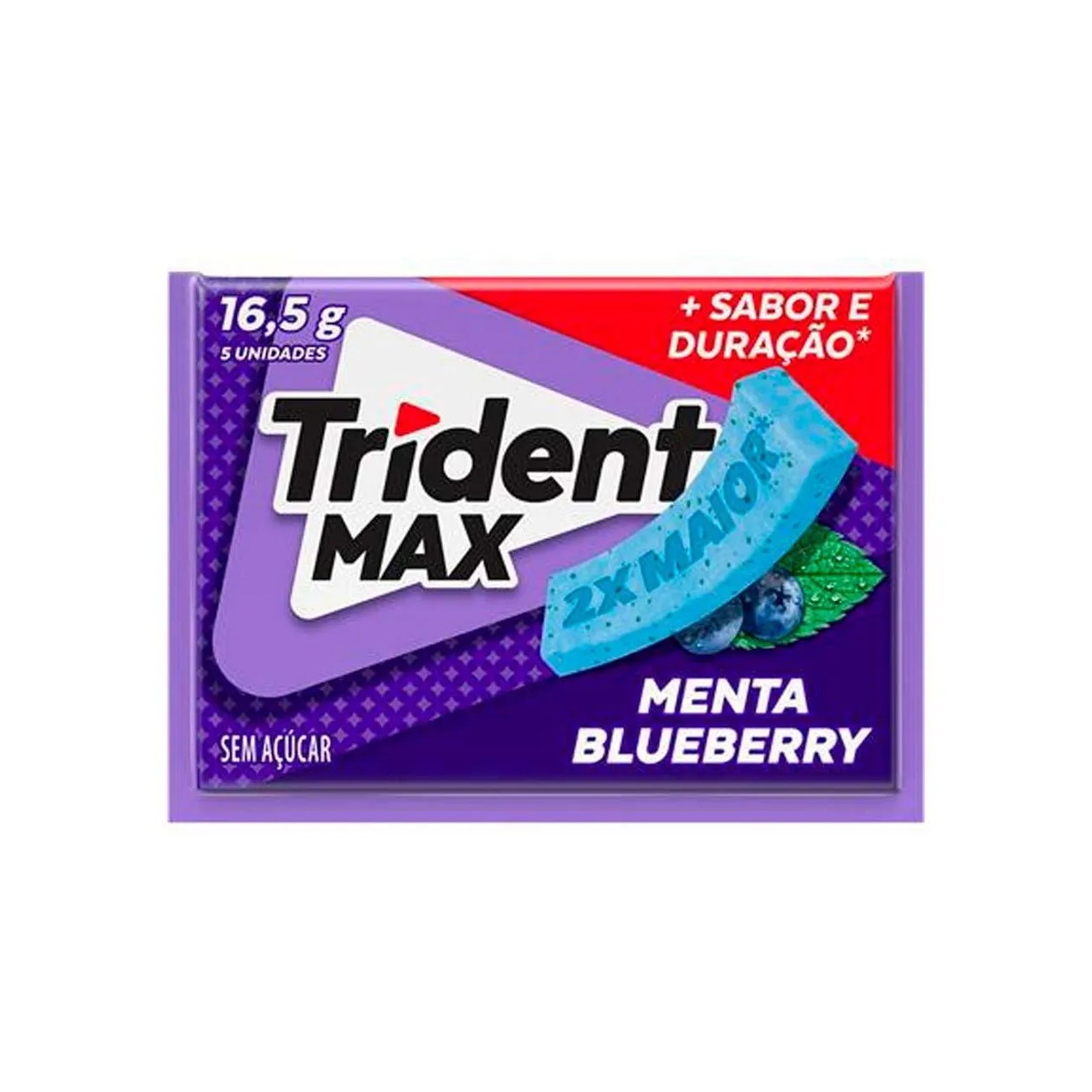Goma de Mascar Trident Max Menta Blueberry Sem Açúcar 16,5g