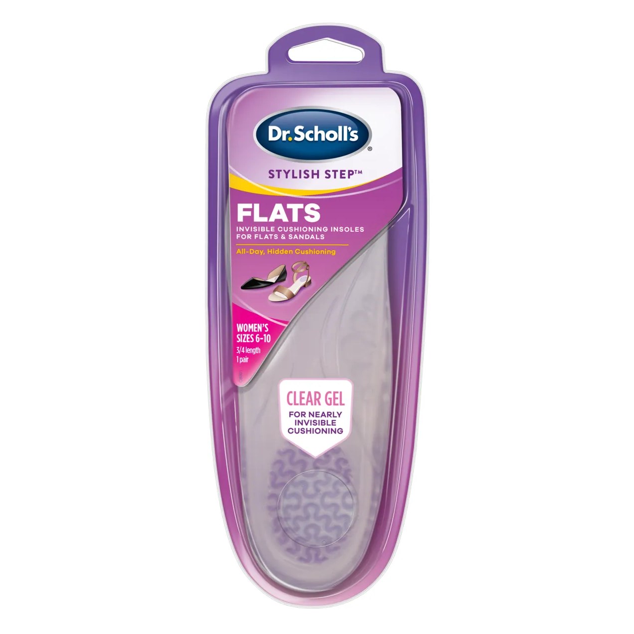 Palmilha de Gel Dr. Scholls For Her Flats Transparente 1 par