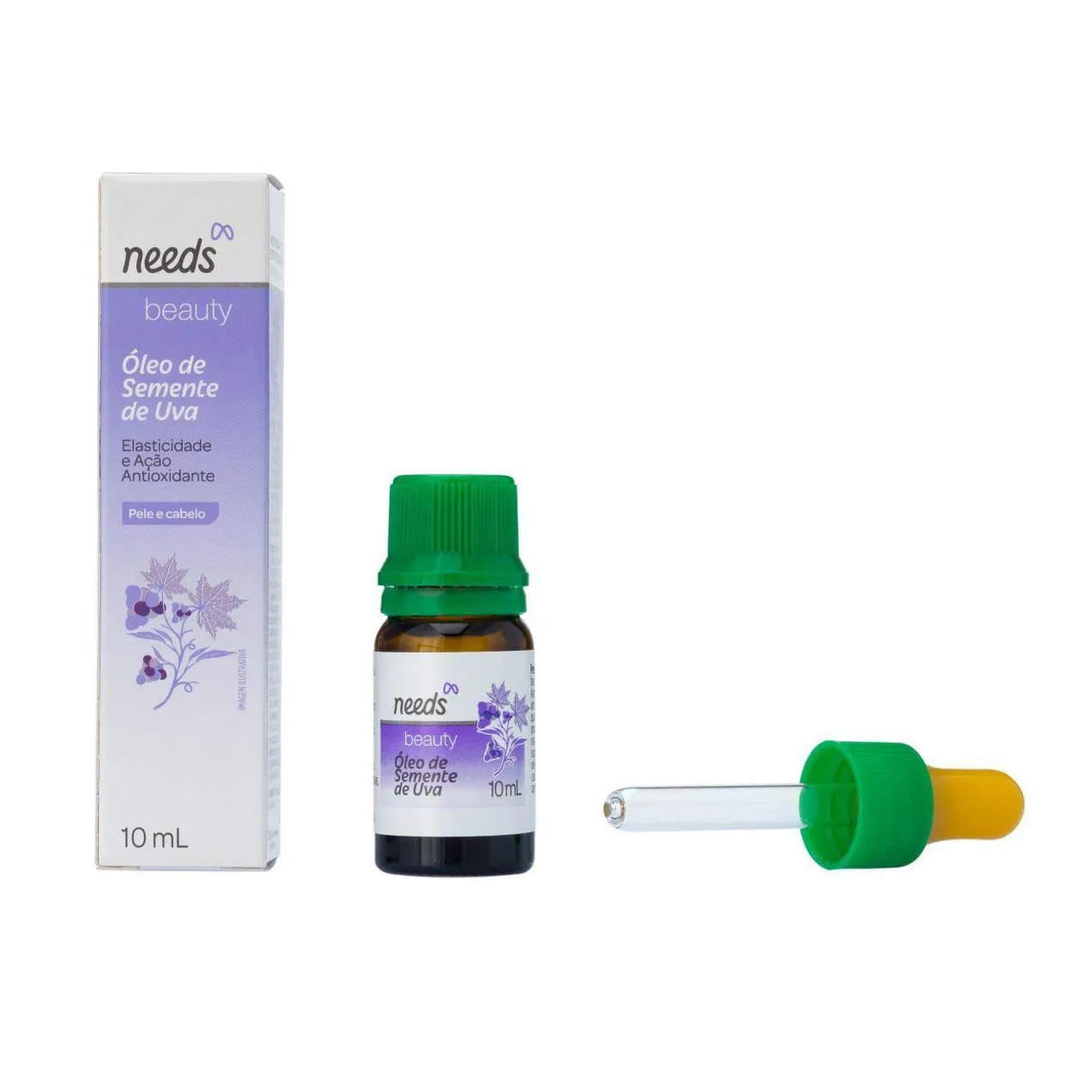 Óleo de Semente de Uva Needs Beauty Pele e Cabelo 10ml