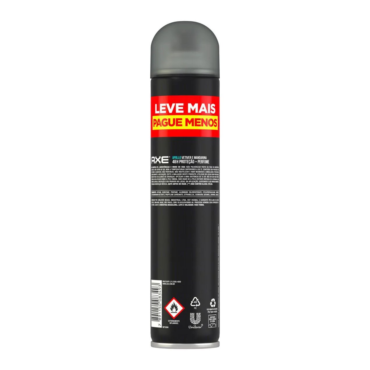 Desodorante Antitranspirante Aerosol Axe Apollo Masculino 48h 200ml