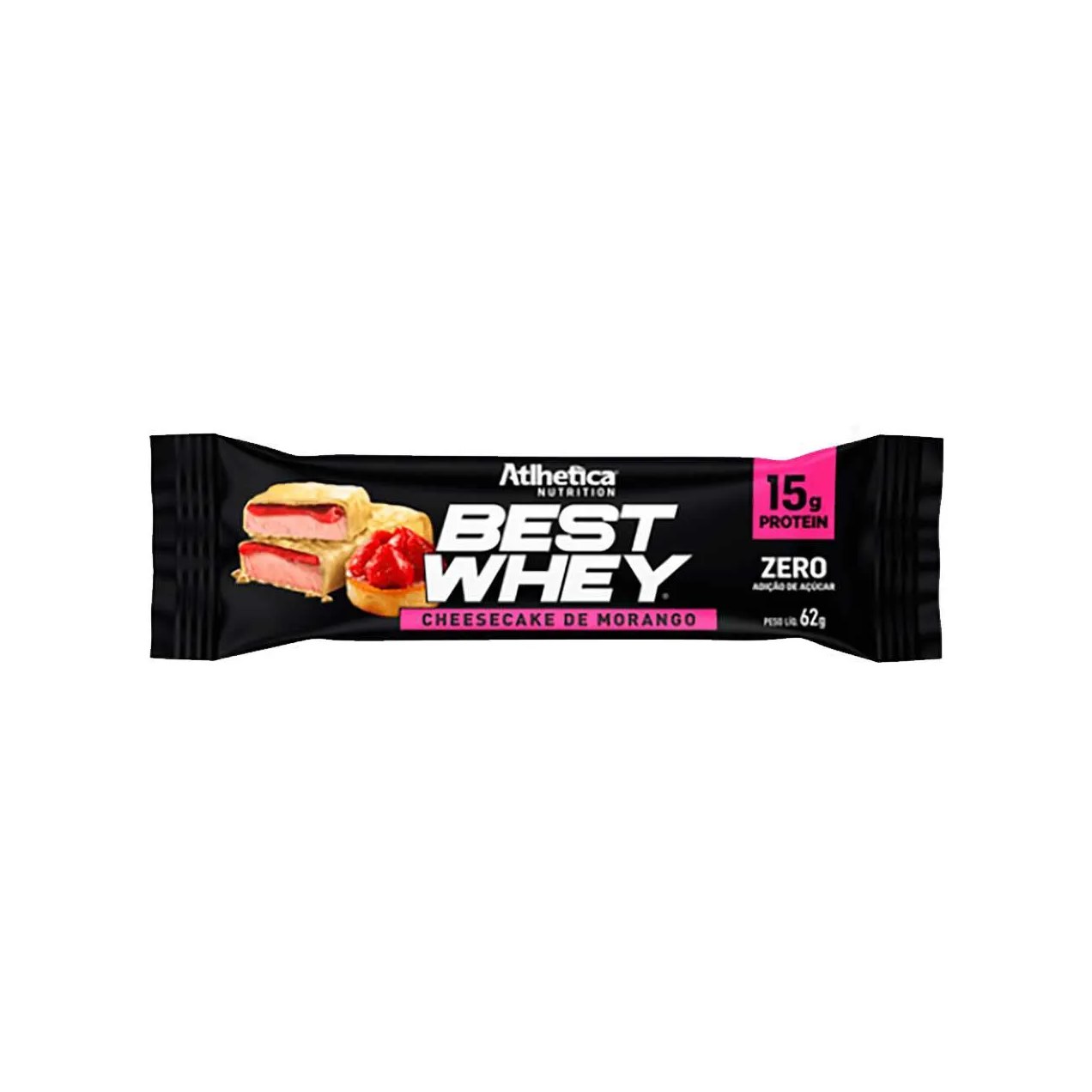 Barra de Proteína Best Whey Bar Cheesecake de Morango Atlhetica Nutrition 62g