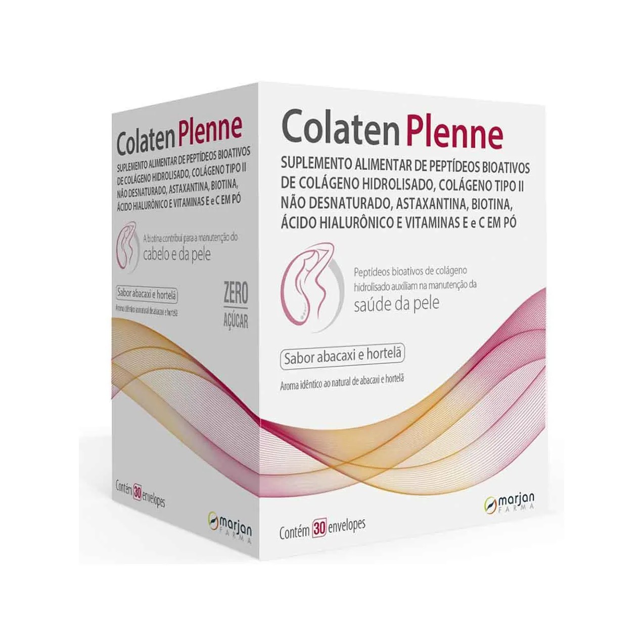 Colágeno Colaten Plenne Sabor Abacaxi e Hortelã 30 sachês