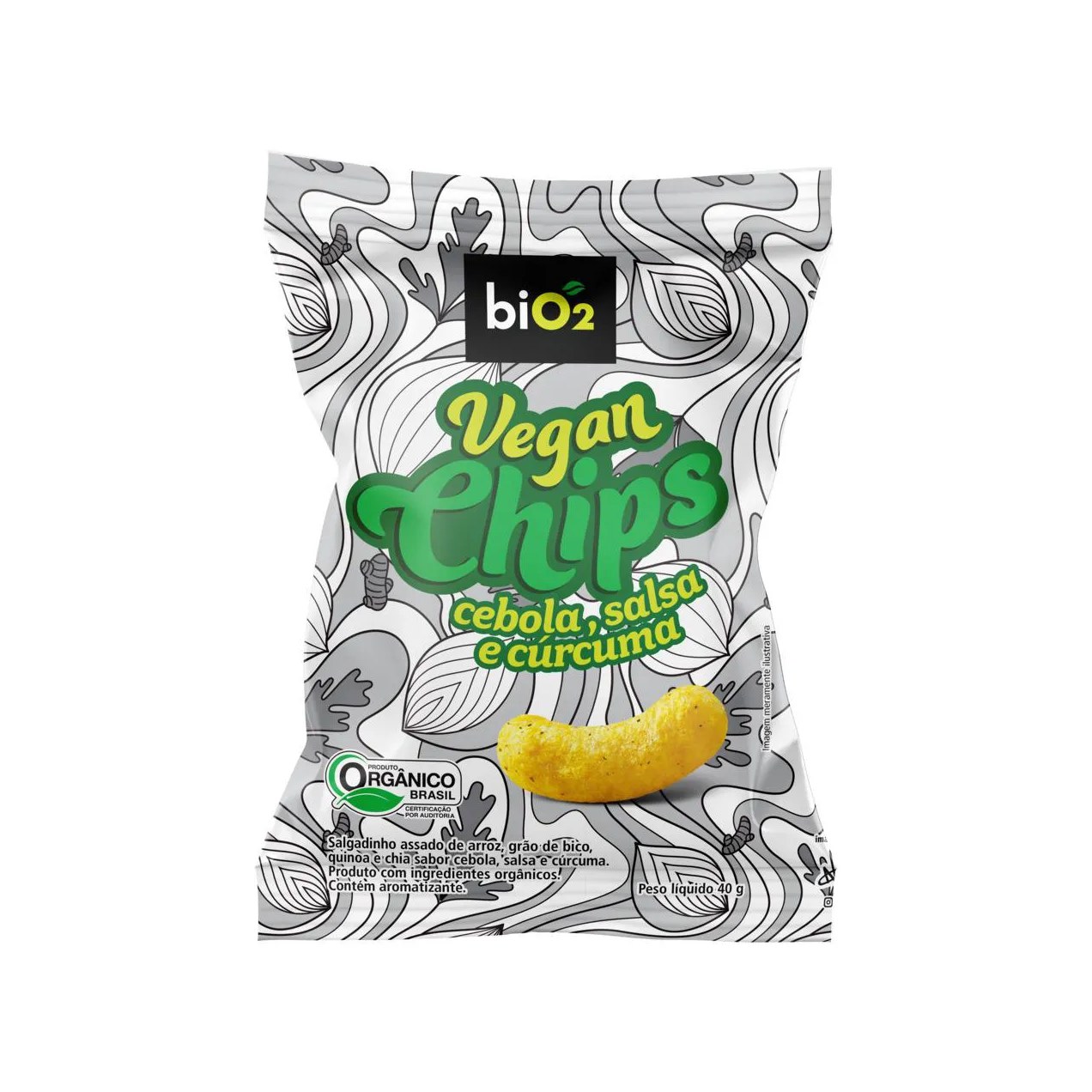 Vegan Chips Cebola, Salsa e Cúrcuma Orgânico biO2 40g