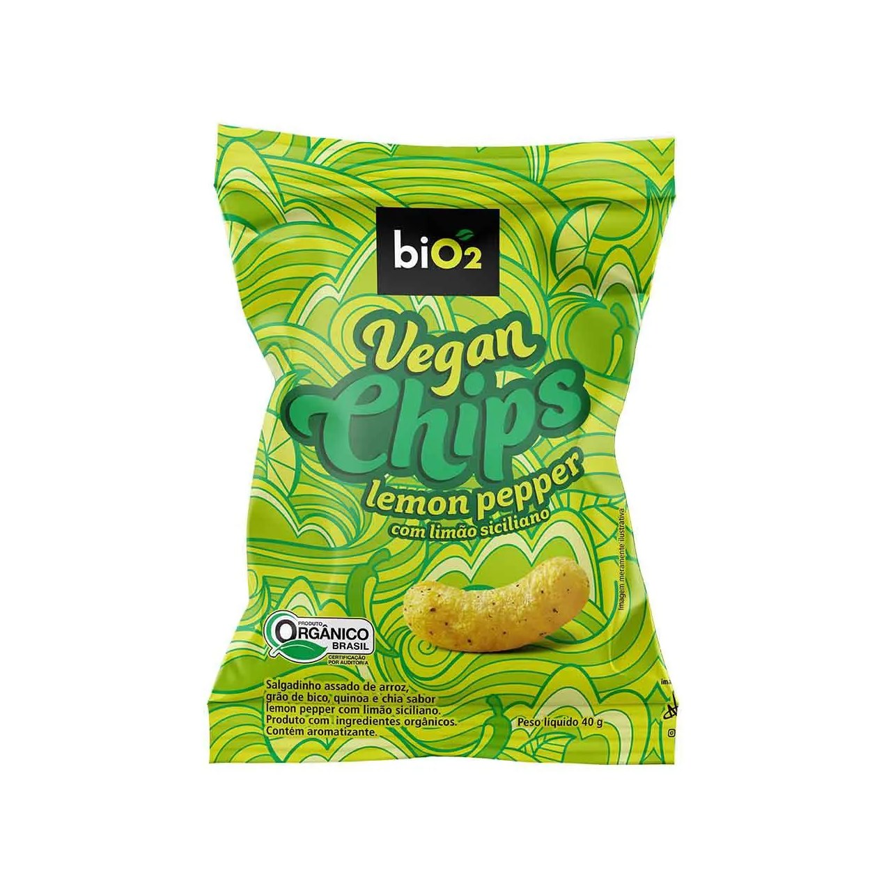 Vegan Chips Lemon Pepper Orgânico biO2 40g