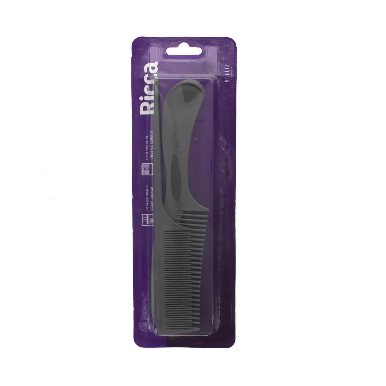 Conjunto de Pentes de Cabelo Ricca Preto com 2 unidades