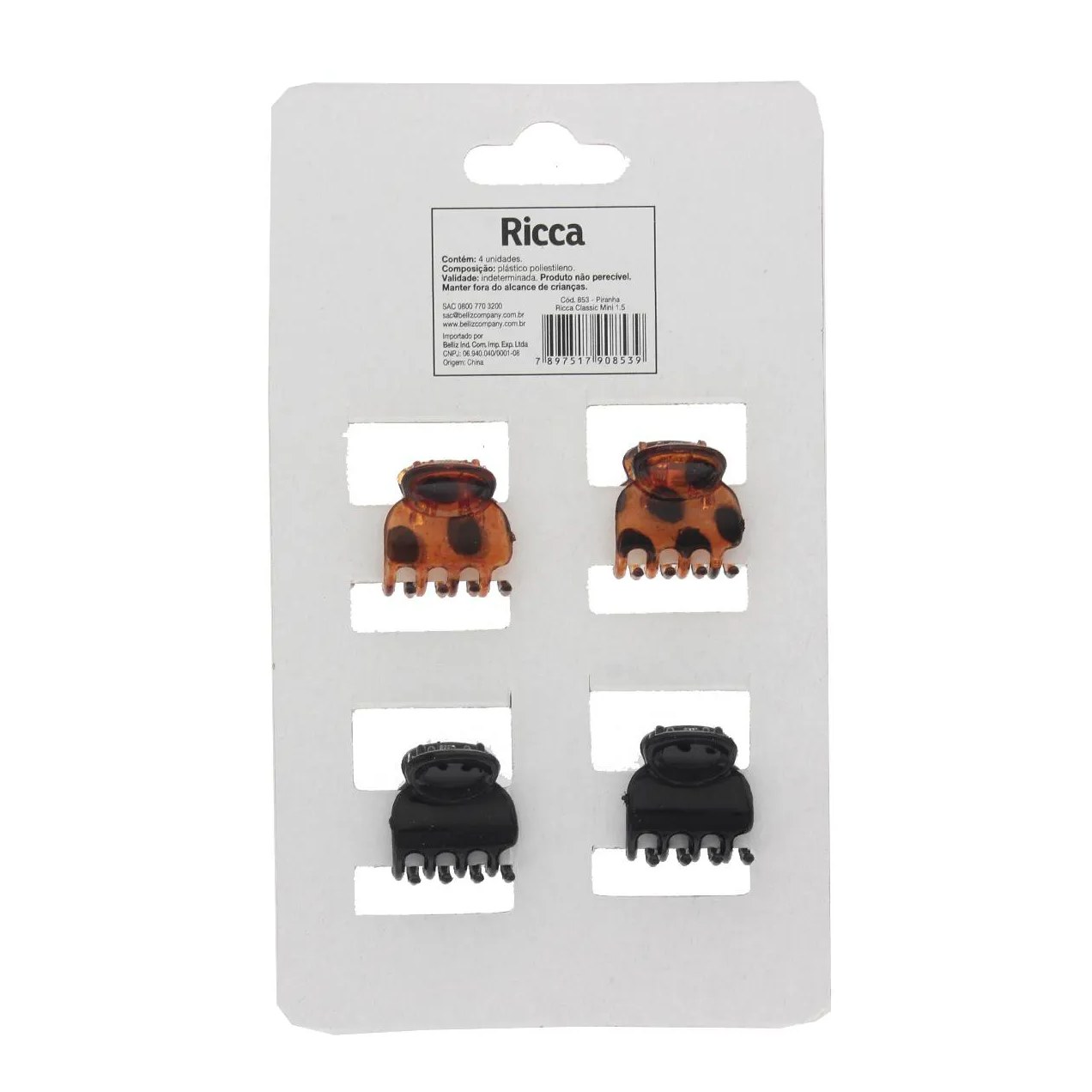 Piranha de Cabelo Ricca Classica Mini - 1 unidade