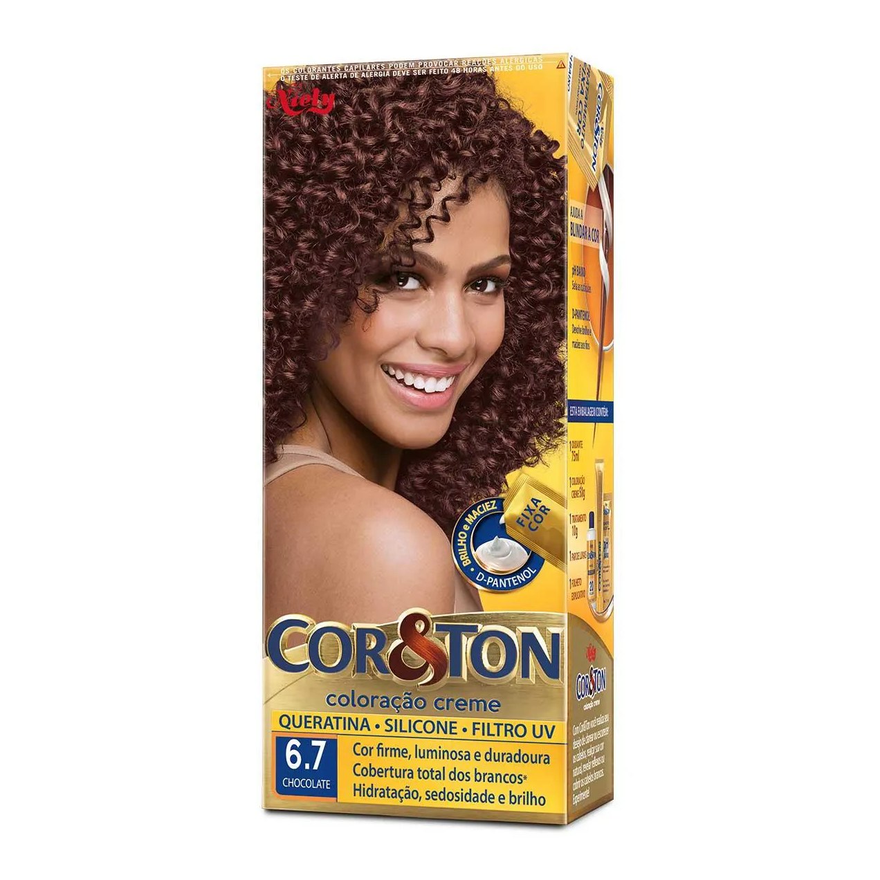 Tinta de Cabelo Permanente Cor&Ton Niely - 6.7 Chocolate