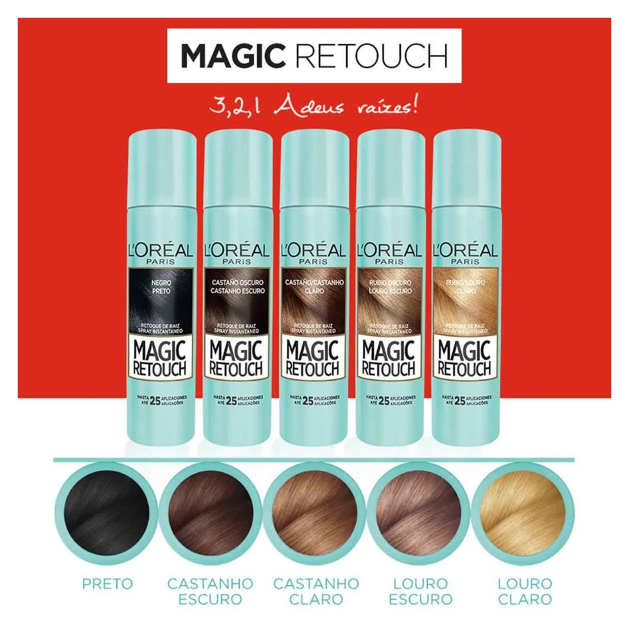 Retoque de Raiz L'Oréal Paris Magic Retouch - Castanho Escuro Retoque Rápido para Raízes