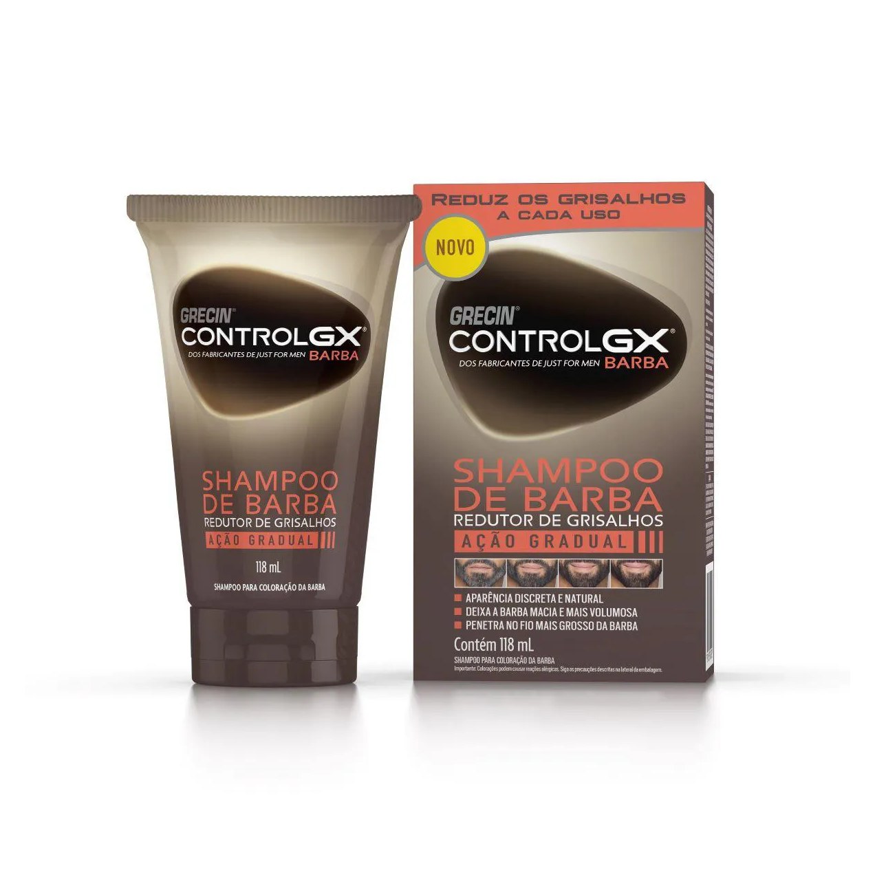 Shampoo de Barba Grecin Control GX 118ml - Redutor de Grisalhos