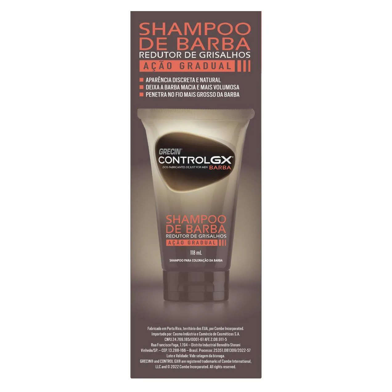 Shampoo de Barba Grecin Control GX 118ml - Redutor de Grisalhos
