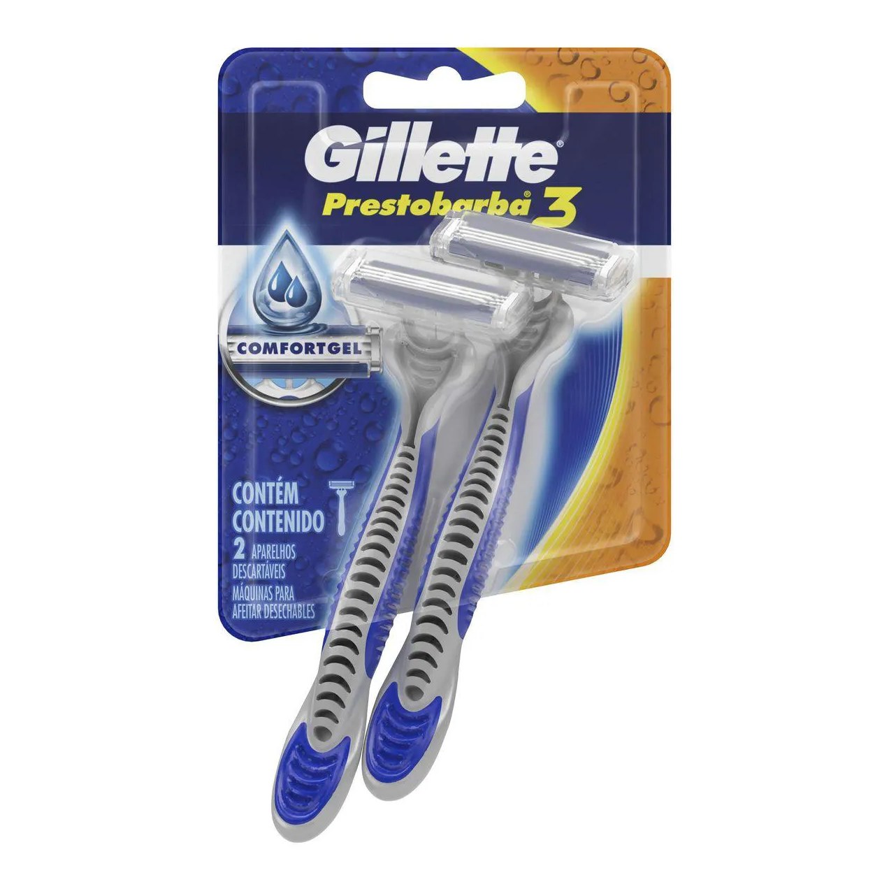 Barbeador Gillette Prestobarba 3 Comfortgel 2 unidades