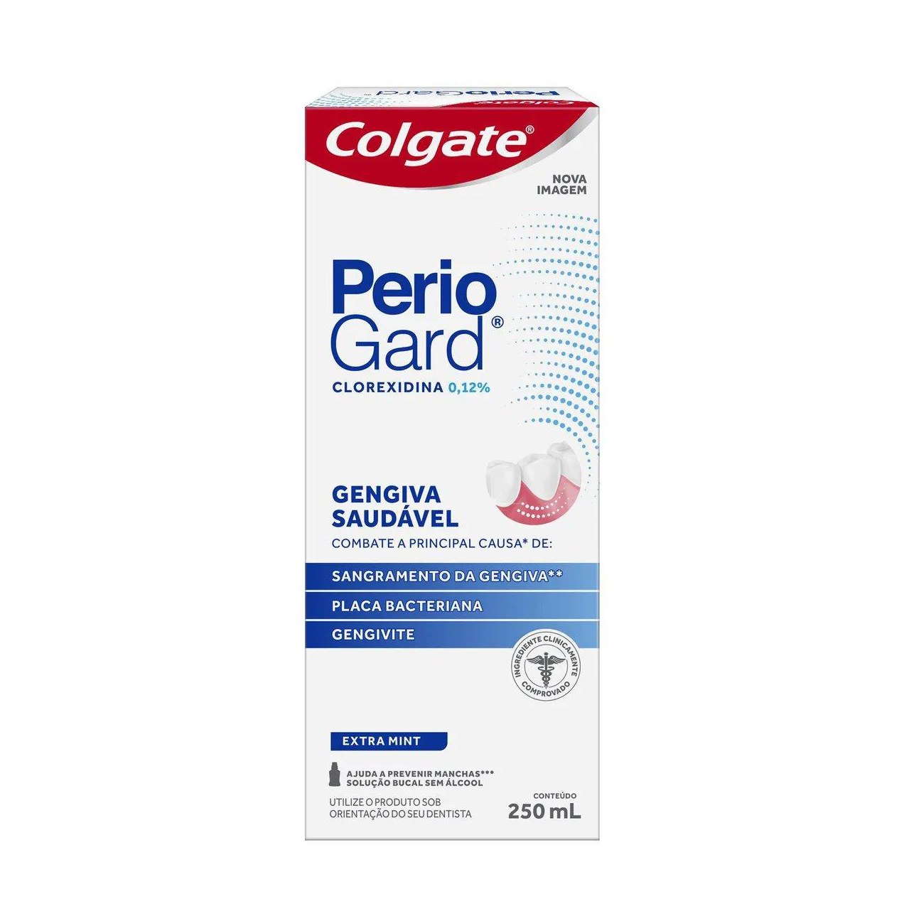 Kit Cuidado com a Gengiva Periogard Pasta de Dente em Gel Sabor Hortelã + Escova de Dente Extra Macia + Enxaguante Bucal Sem Álcool Extra Mint