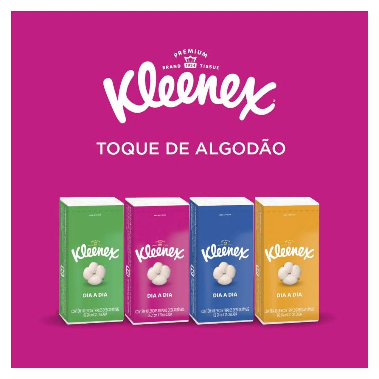 Lenço de Papel de Bolso Kleenex Dia a Dia com 10 unidades