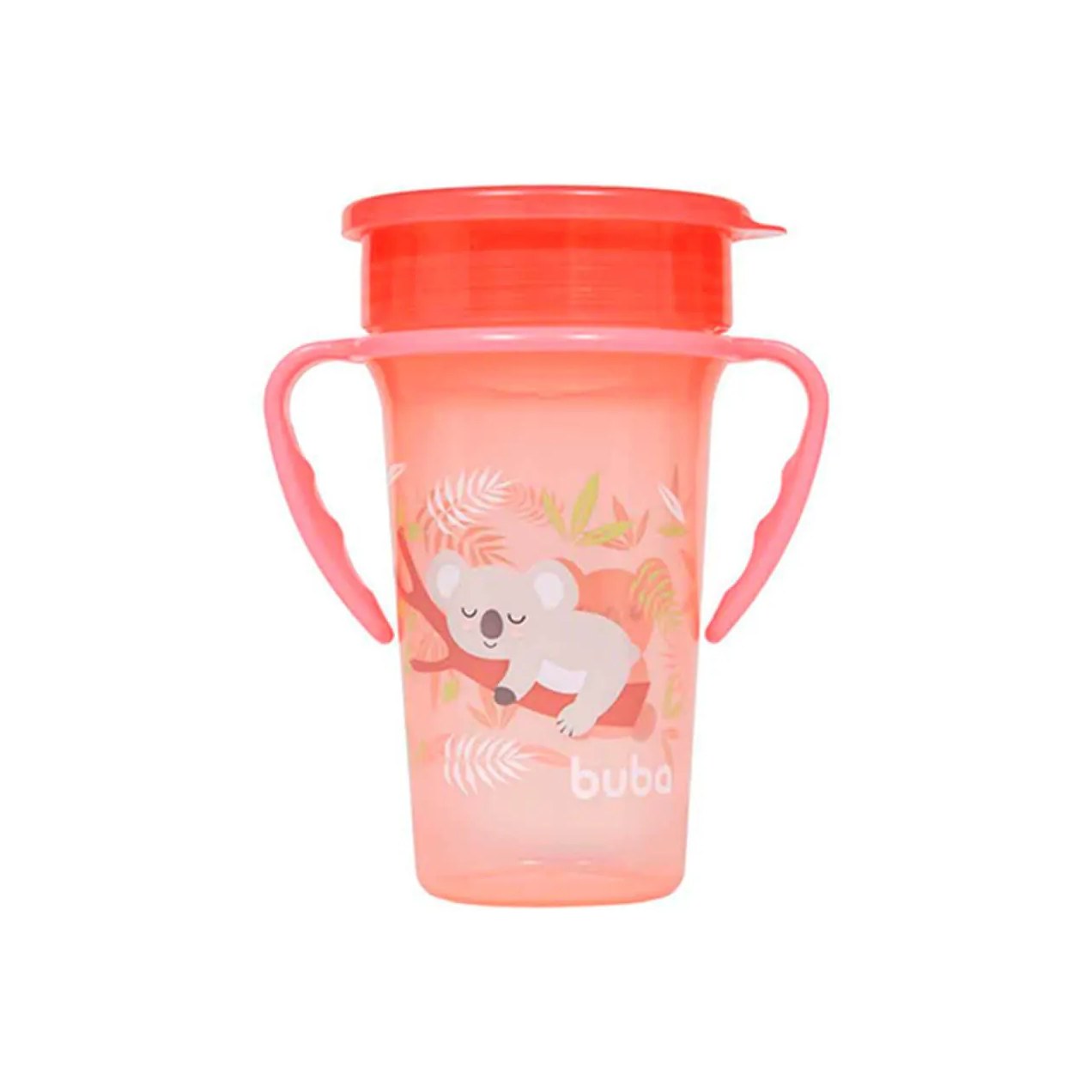 Copo de Treinamento Buba 360° com Alça Coala Rosa 300ml - 1 unidade
