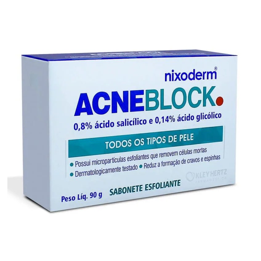 Acneblock Sabonete Esfoliante Todos Tipos de Pele 90g