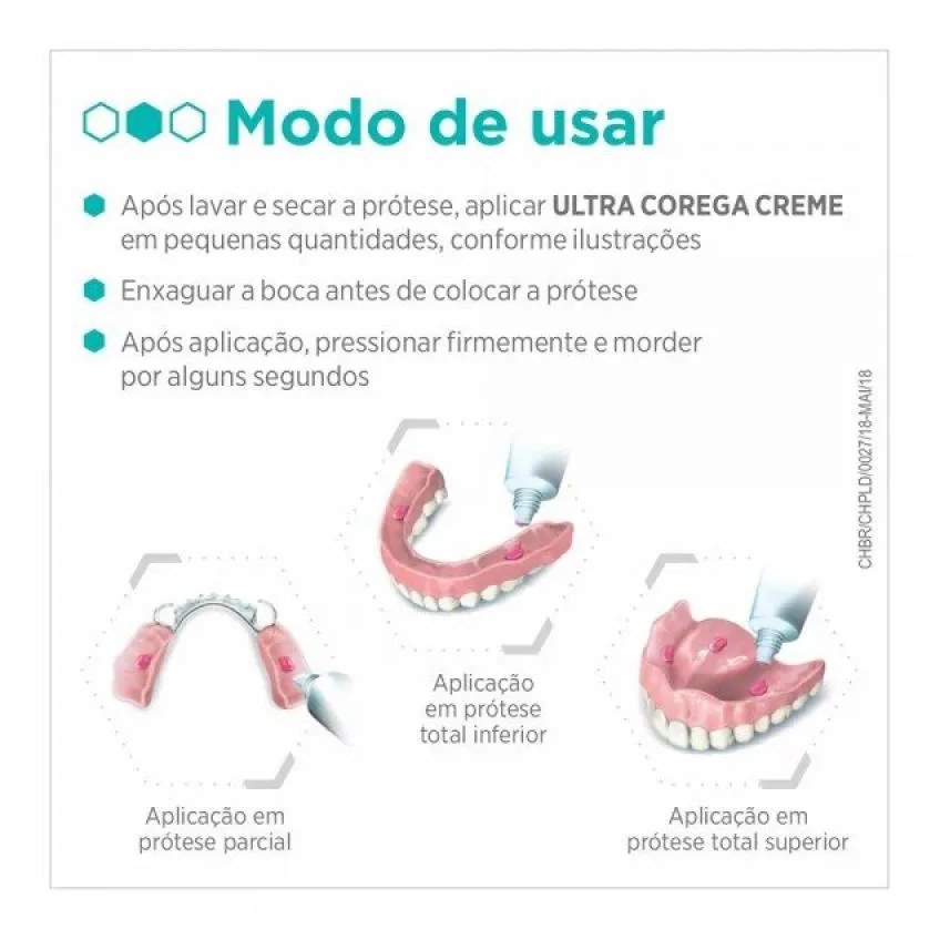 Kit Corega Ultra Creme Fixador de Dentaduras sem Sabor com 2 unidades com 68g Cada