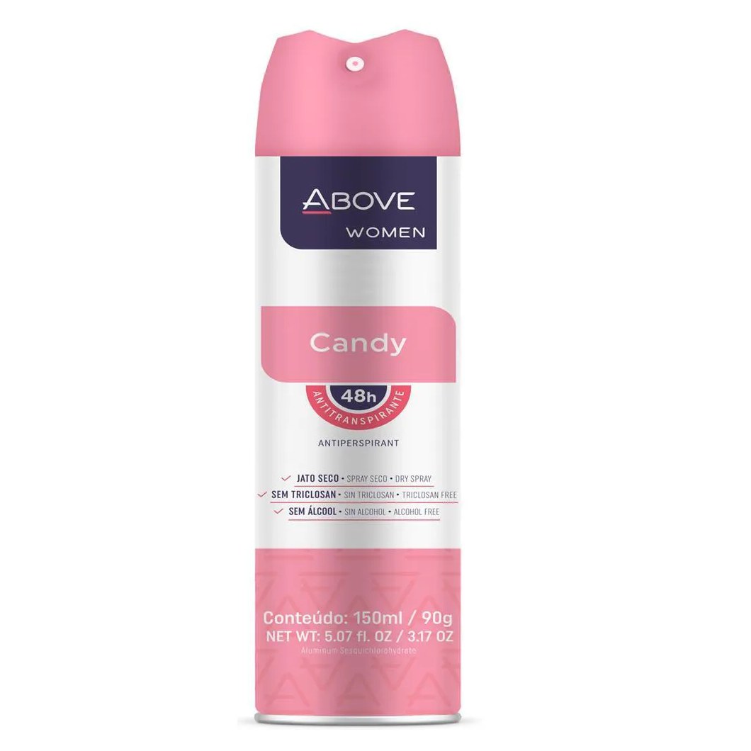 Desodorante Antitranspirante Aerosol Above Candy Feminino 48h 150ml