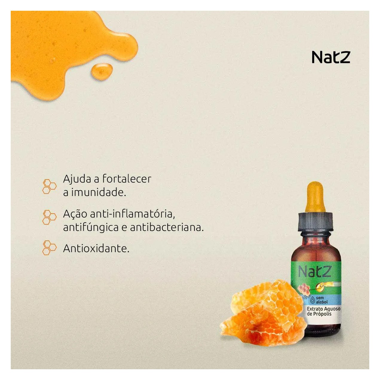 Extrato Aquoso de Própolis Verde Natz Sem Álcool 30ml