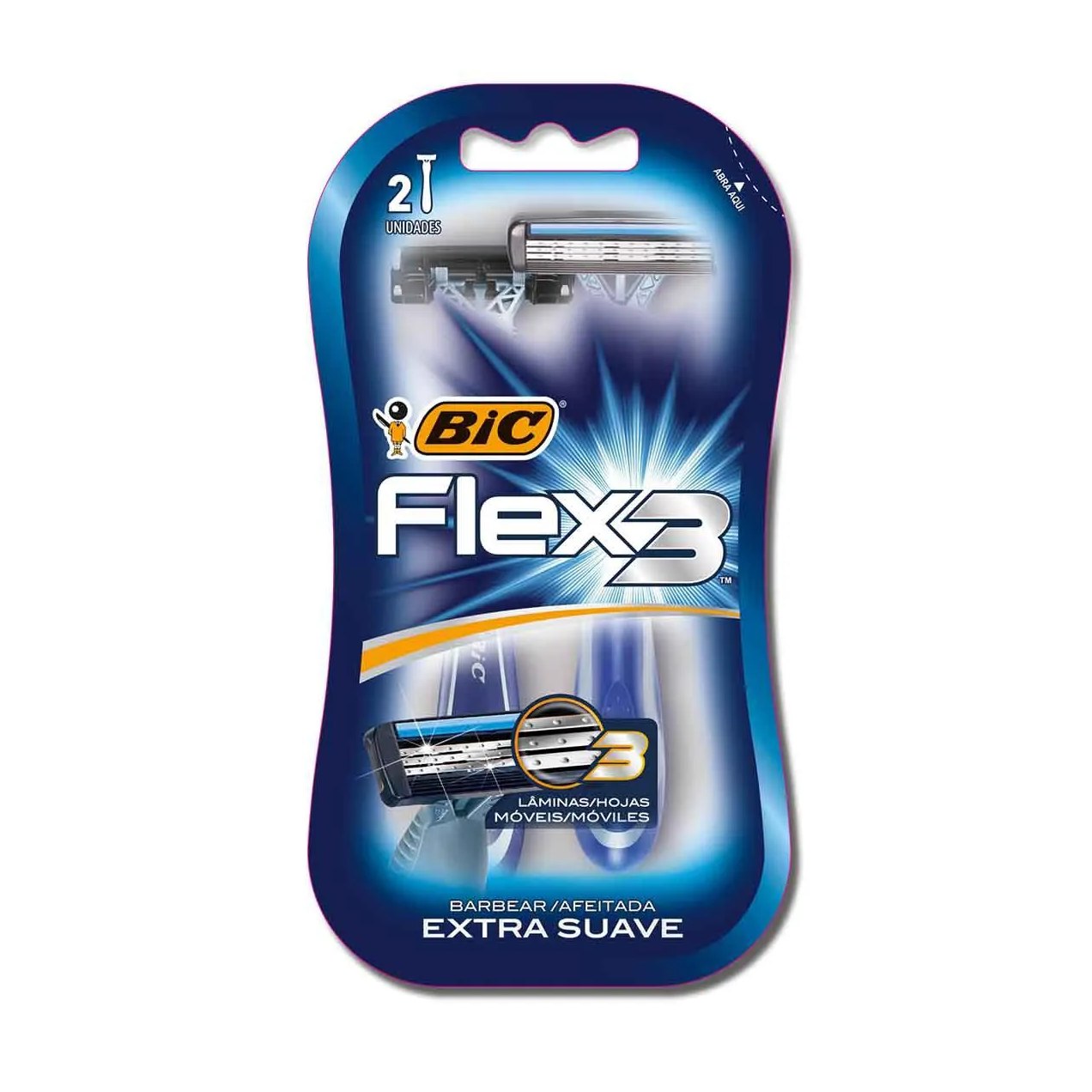 Barbeador Bic Flex 3 Extrasuave Descartável 2 unidades