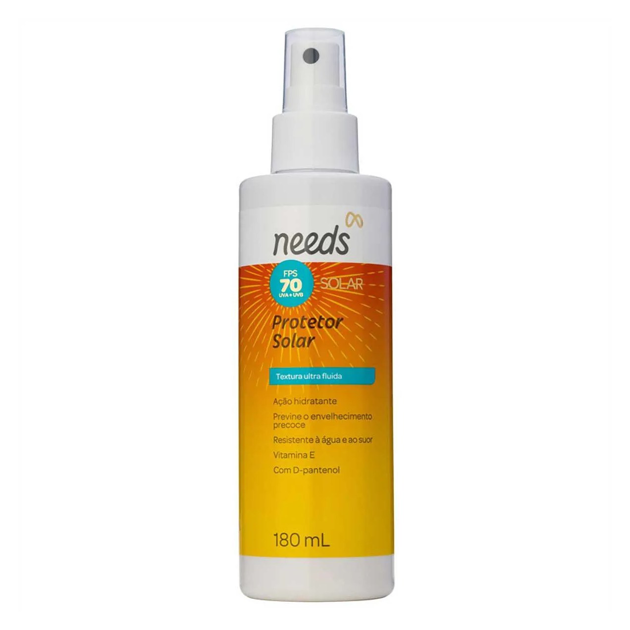 Kit Protetor Solar Needs Spray Corporal FPS 70 180ml + Labial FPS 20 3,6g + Gel Pós-sol 120g