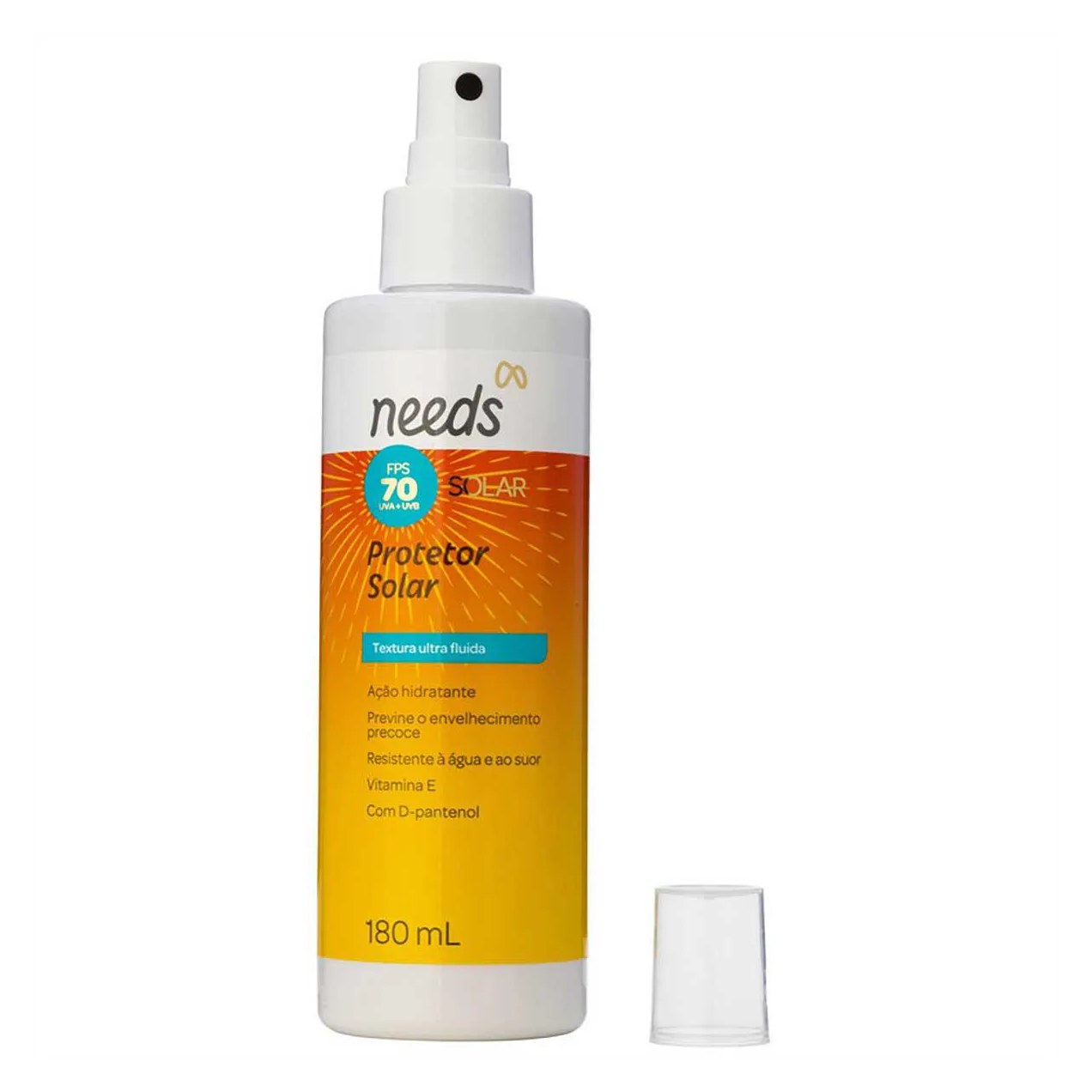 Kit Protetor Solar Needs Spray Corporal FPS 70 180ml + Labial FPS 20 3,6g + Gel Pós-sol 120g