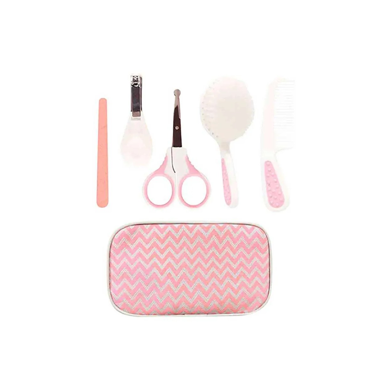 Kit Cuidados Pessoais Buba Baby Rosa com Estojo 5 Peças