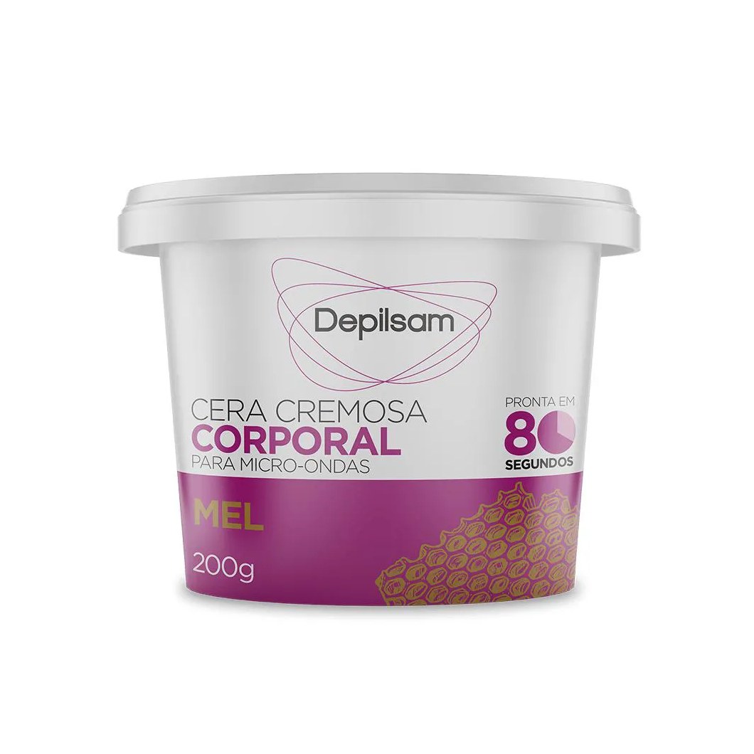 Cera Cremosa Corporal Depilsam de Micro-ondas Mel 200g