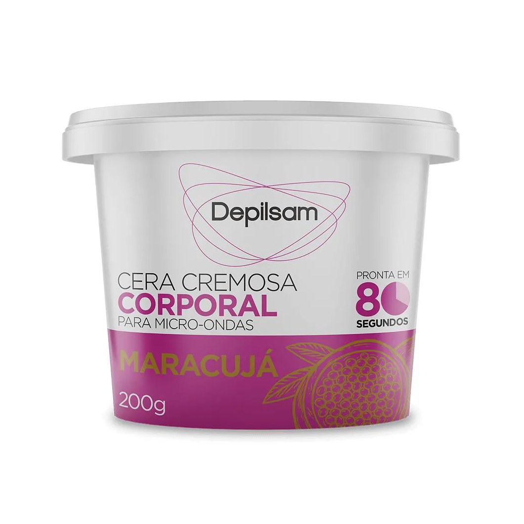 Cera Cremosa Corporal Depilsam de Micro-ondas Maracujá 200g
