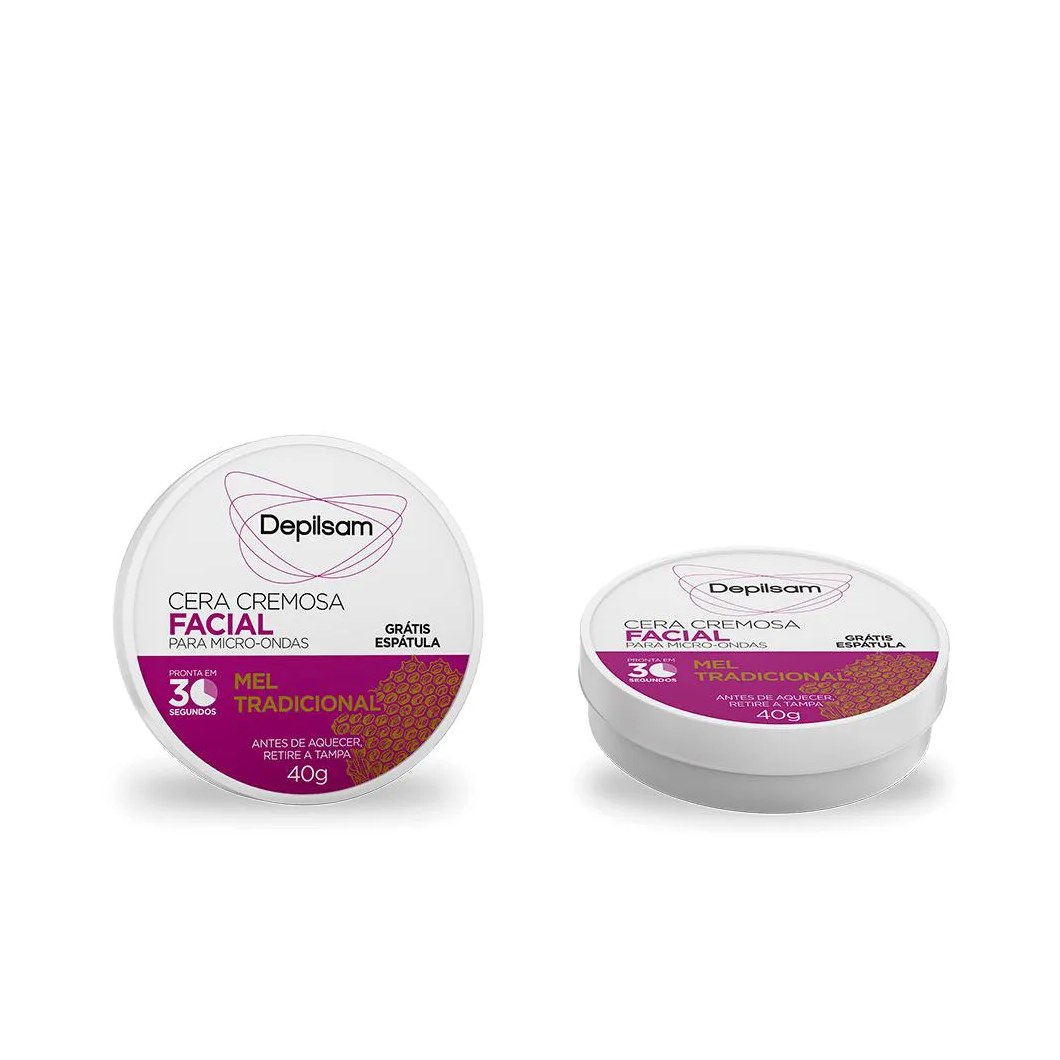 Cera Cremosa Facial Depilsam de Micro-ondas Mel 40g
