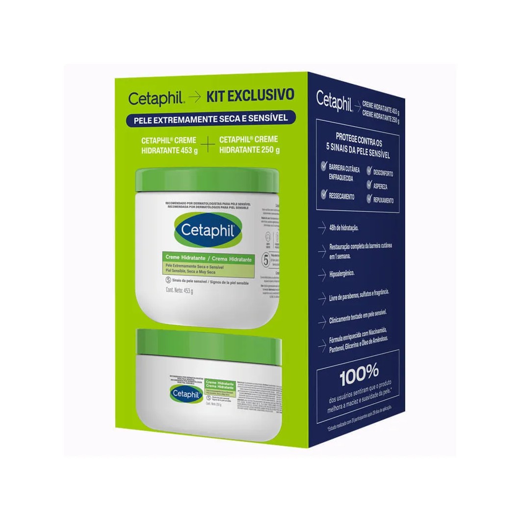 Kit Cetaphil Creme Hidratante Extra Seca/sensivel 453gr + 250gr