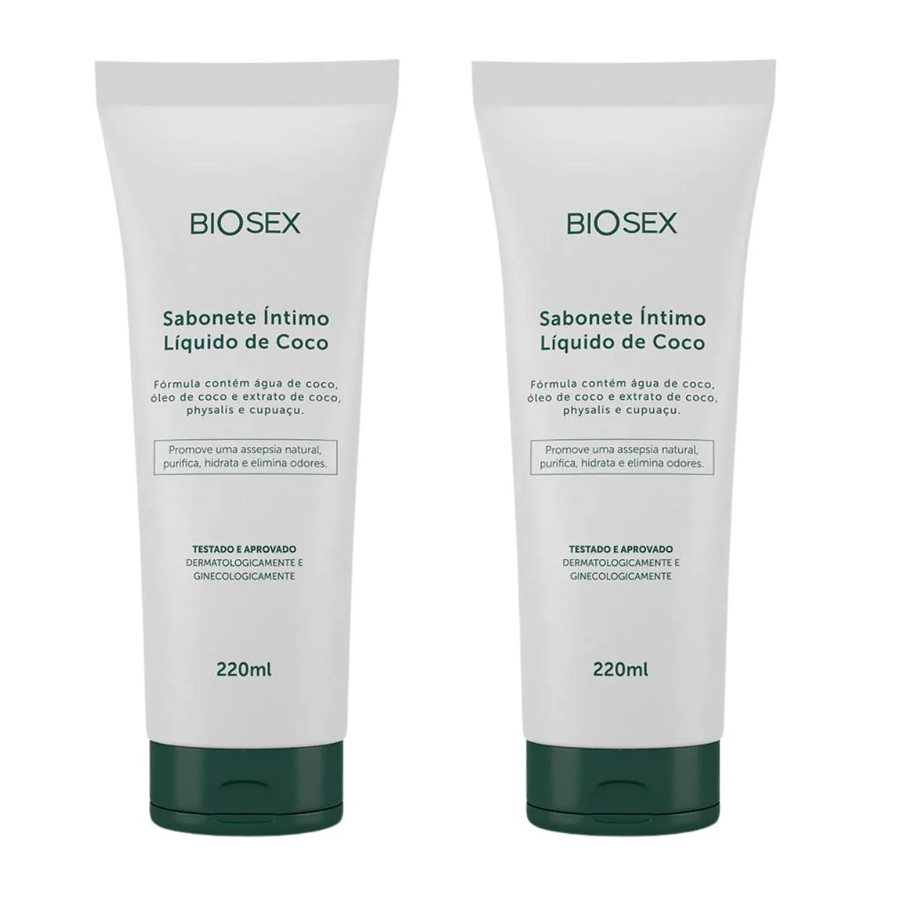 2 Sabonete Líquido Intimo com Óleo de Coco Biosex 220ml