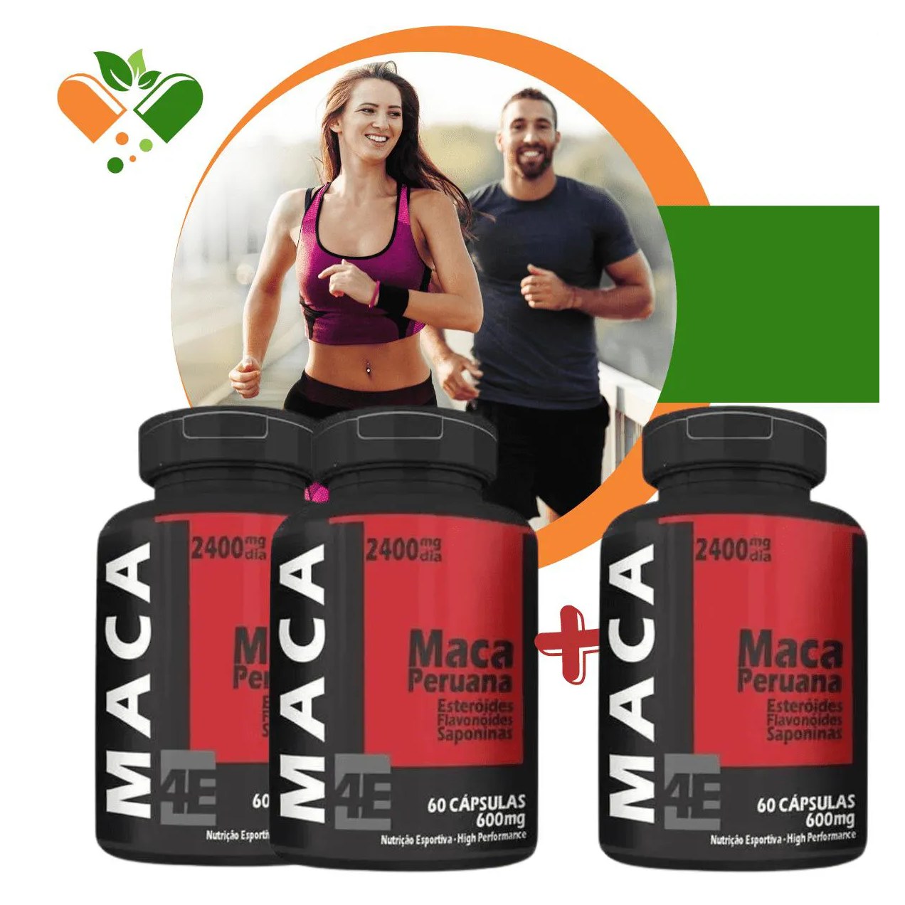 Compre 2 Leve 3 Potes Maca Peruana 600mg 60 cápsulas