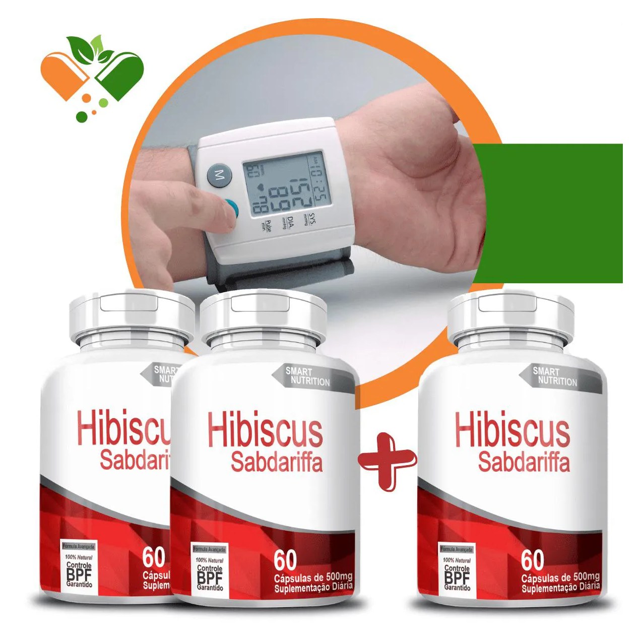 Compre 2 Leve 3 Hibisco 500mg 60 cápsulas