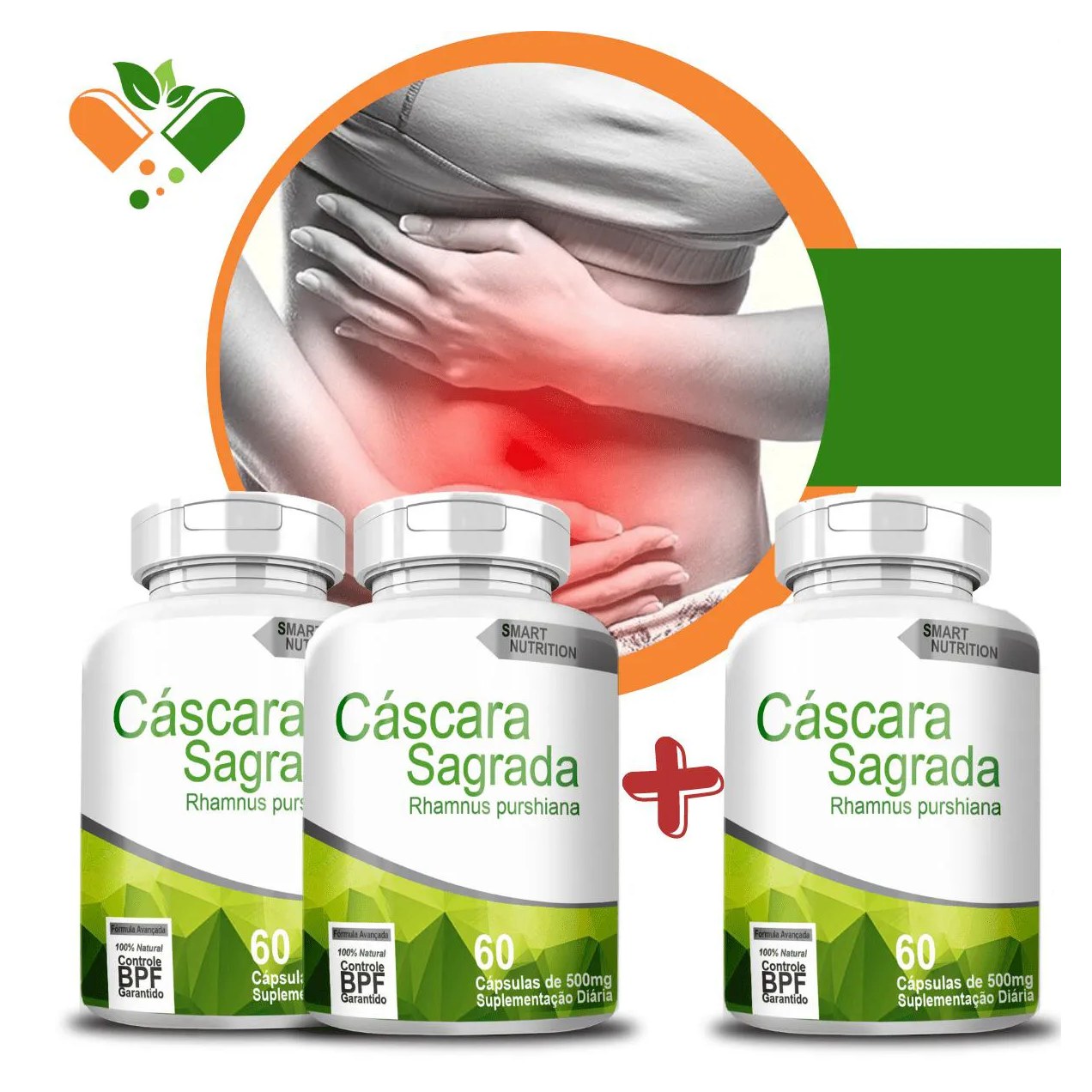 Compre 2 Leve 3 Potes Cascara Sagrada 500mg 60 cápsulas