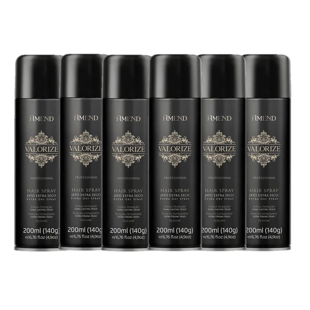 Amend Valorize Hair Spray Fixador Ultra Forte 200ml 6 unidades