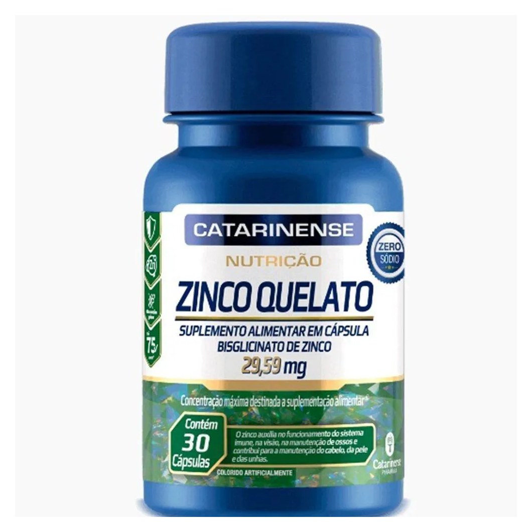 Zinco Quelato 29,59mg Catarinense 30cps