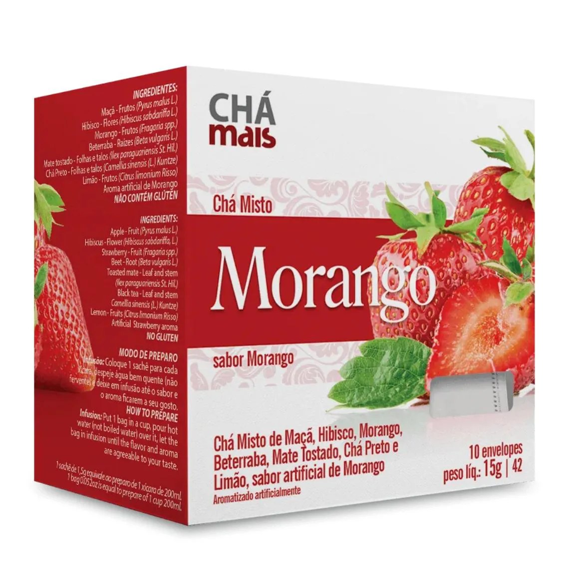 Clinicmais Chá Morango 10 Sachês 15G - Chá Mais