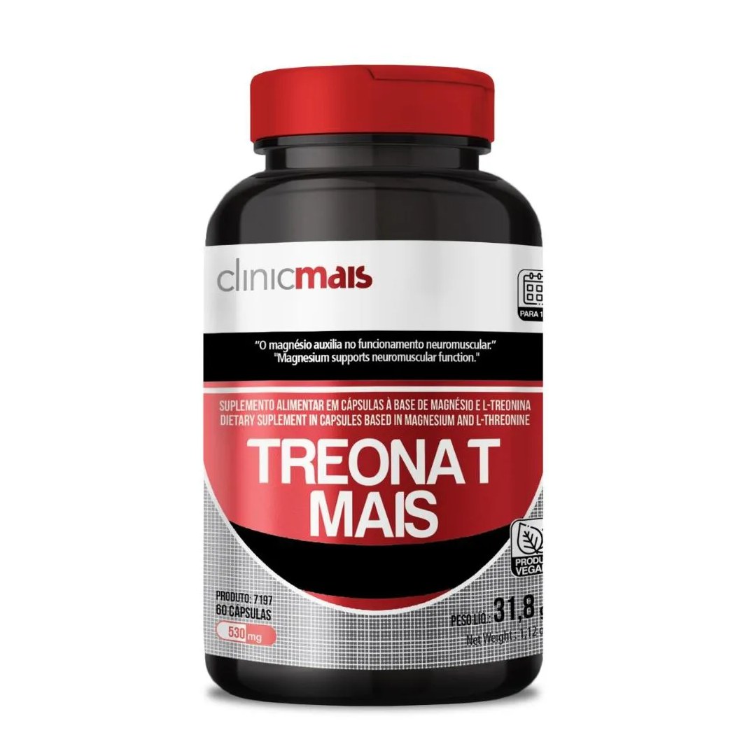 Magnésio L - Treonato Treonat Mais 60 cápsulas 530mg Clinicmais