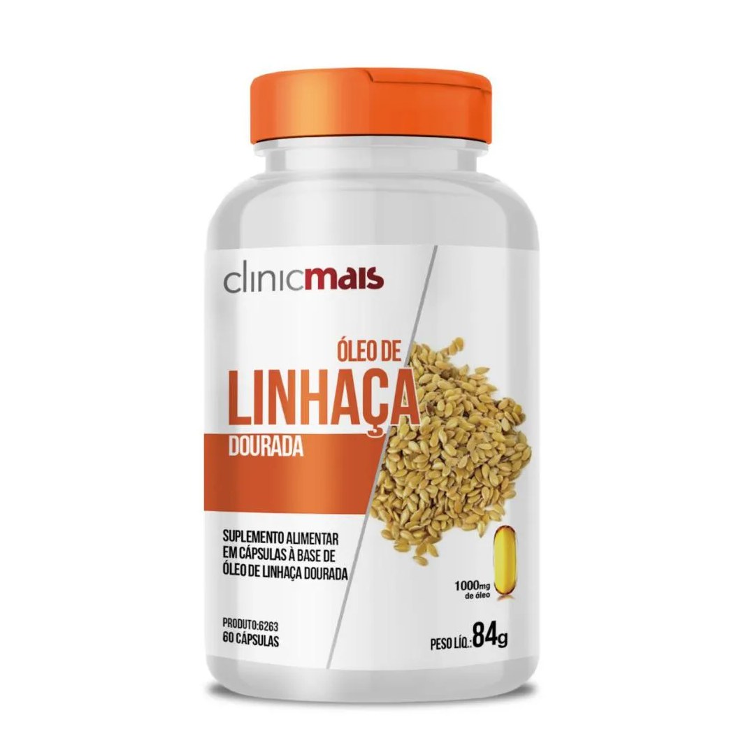 Óleo de Linhaça Dourada 60 cápsulas 1000mg Clinicmais