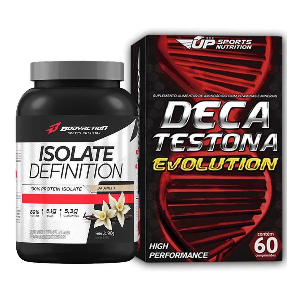 WHEY PROTEIN ISOLADO 900G BAUNILHA + DECA TESTONA EVOLUTION