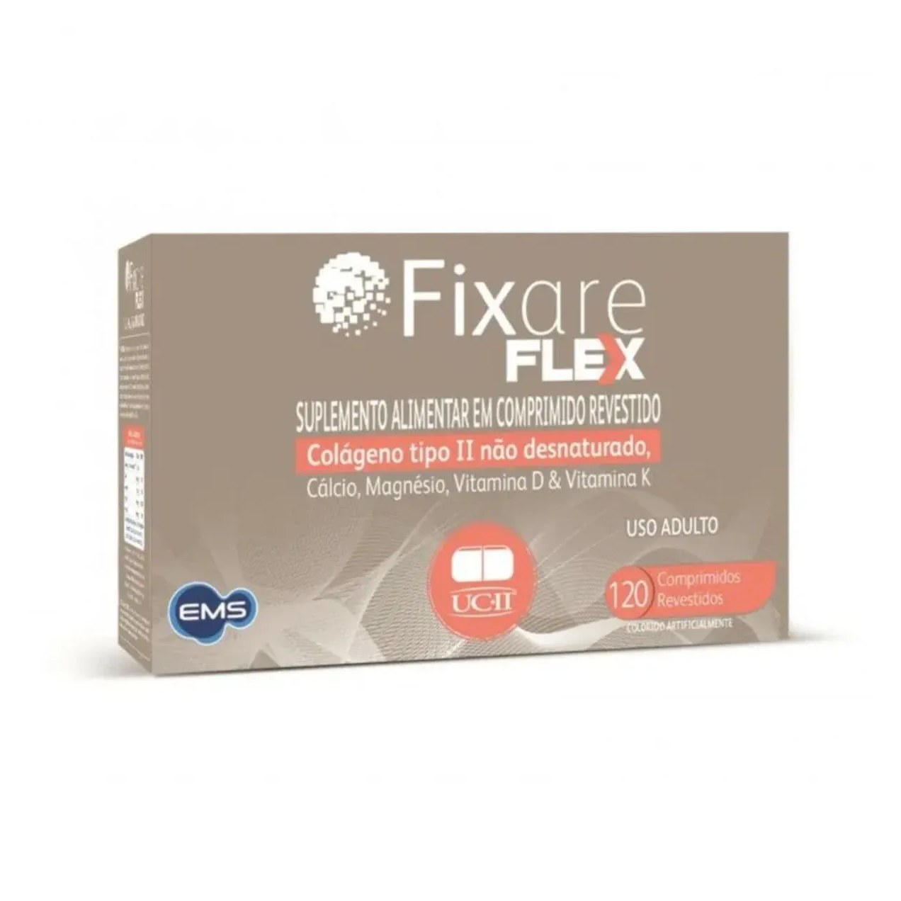 Suplemento Alimentar com Cálcio + Colágeno Fixare Flex 120 comprimidos