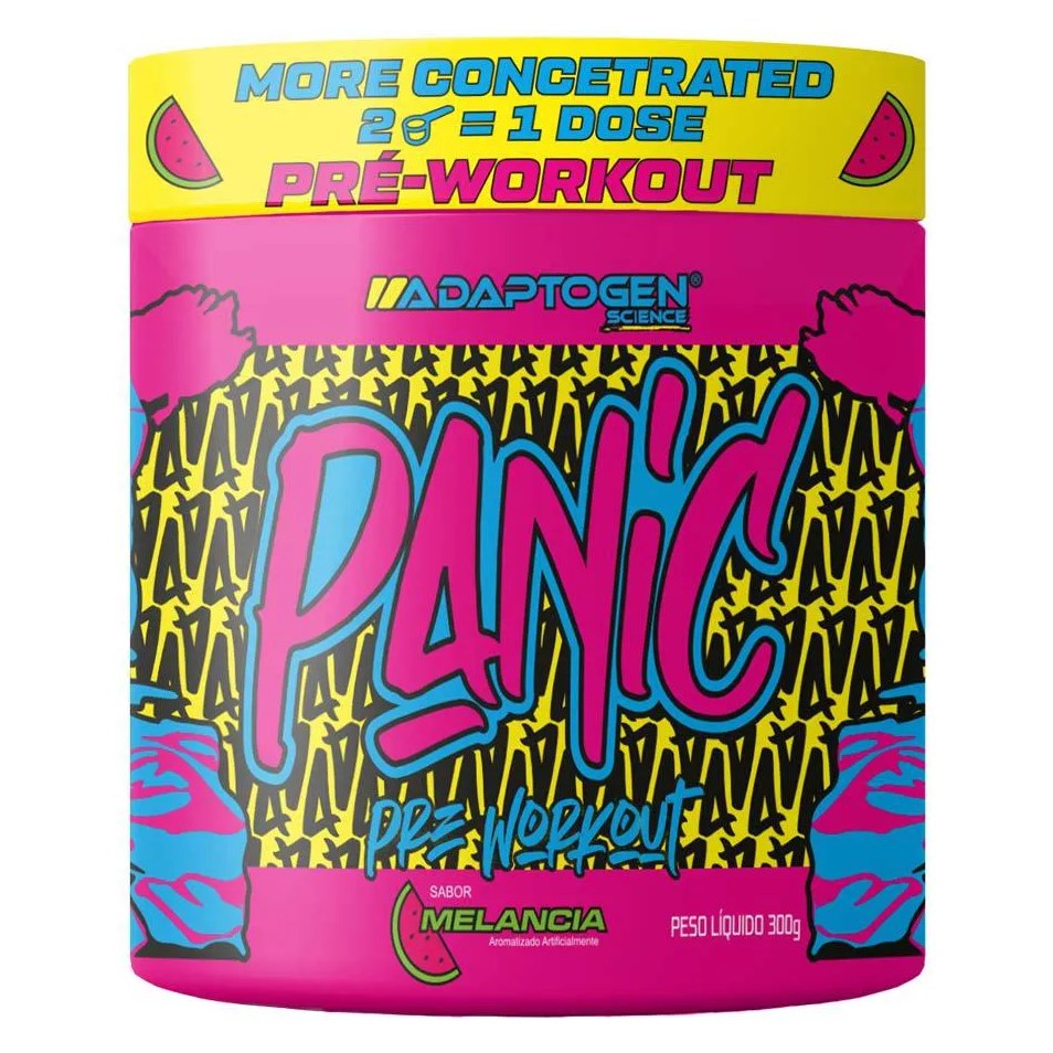 Pré Treino Panic Adaptogen Beta Alanina Proteína Sabor Melancia