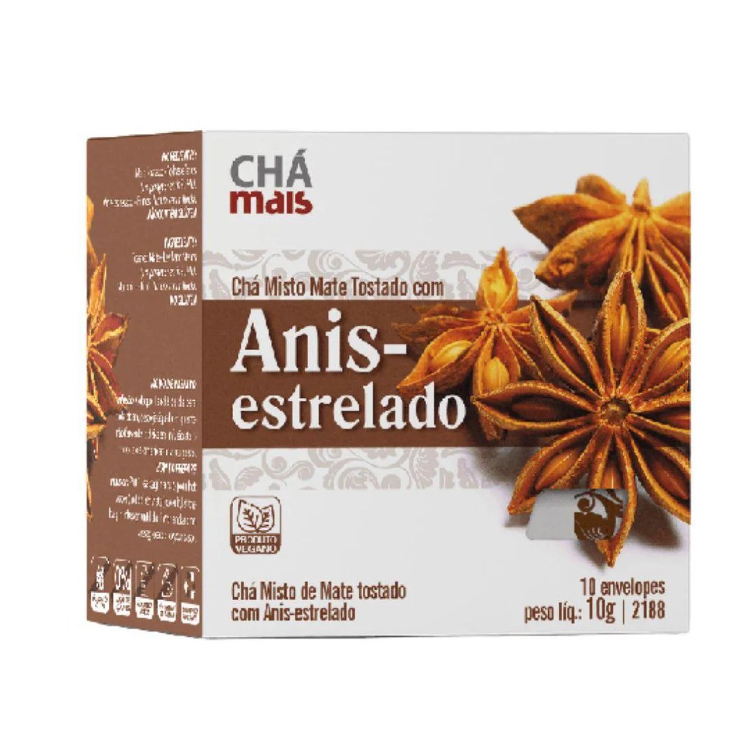 Chá Misto de Mate Tostado com Anis-estrelado 10 Sachês - Chá Mais
