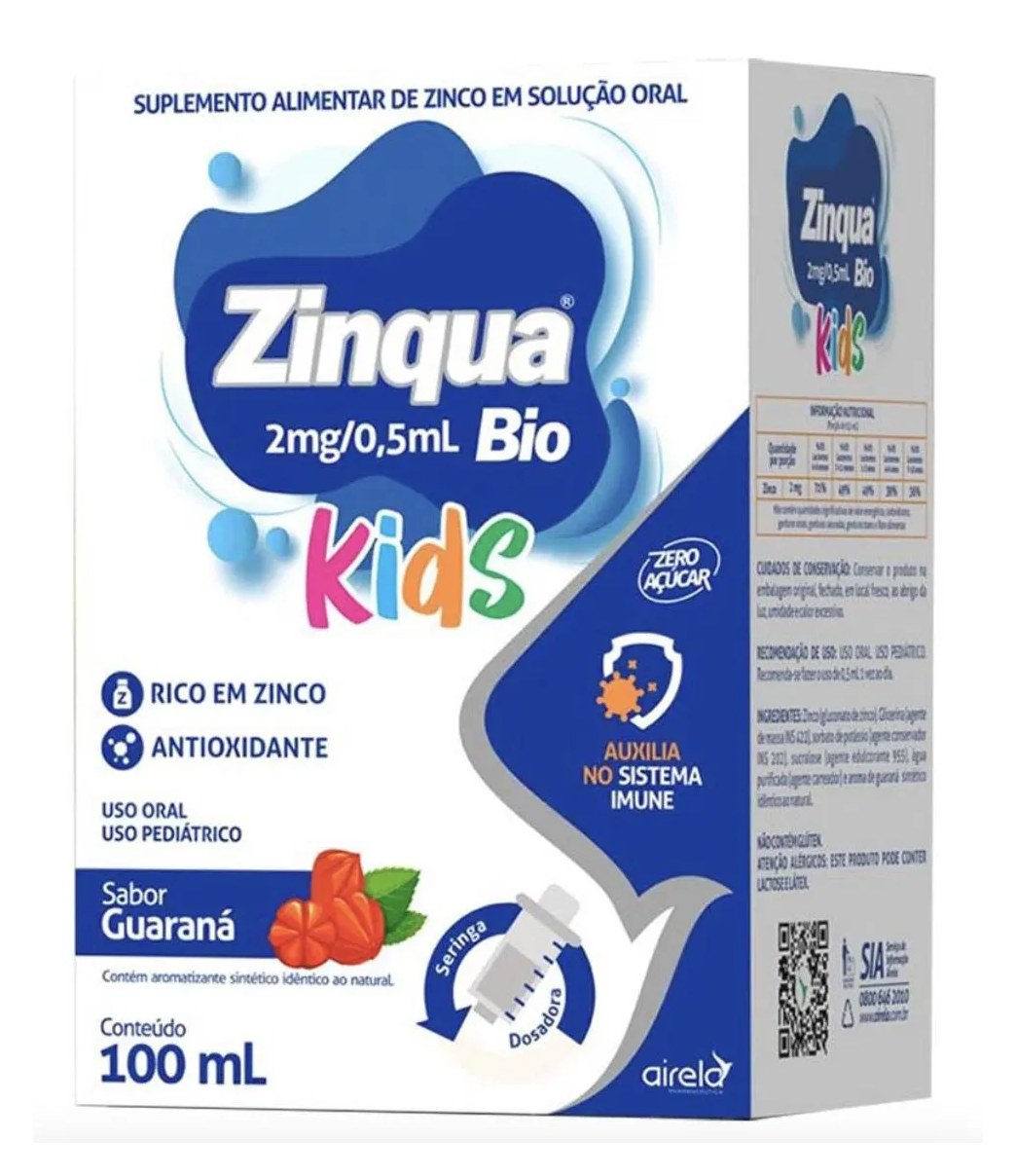 Zinqua Bio Kids 100 Ml Suplemento Rico em Zinco