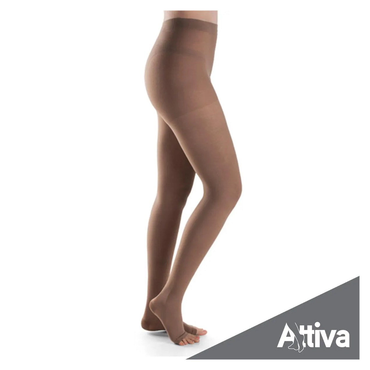 Meia Calca Attiva Media Compressao 18-21 Fem Aberta Natural Escuro Gg