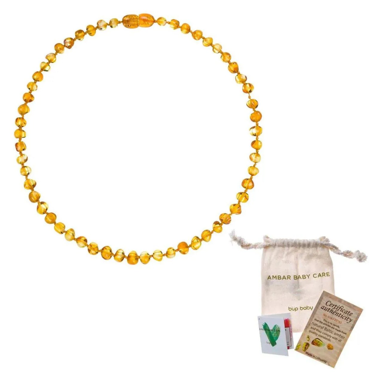 Colar de Ambar Adulto Baroque Honey - 45cm - Baby Care